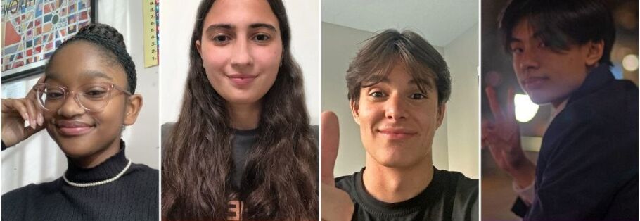 Four diverse students ready for college admissions success.