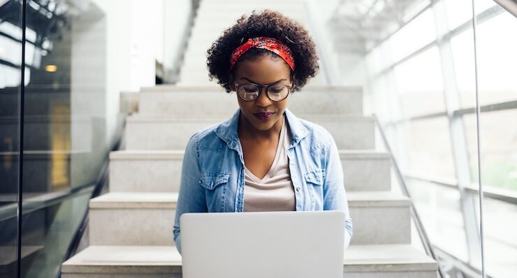 Student on laptop
