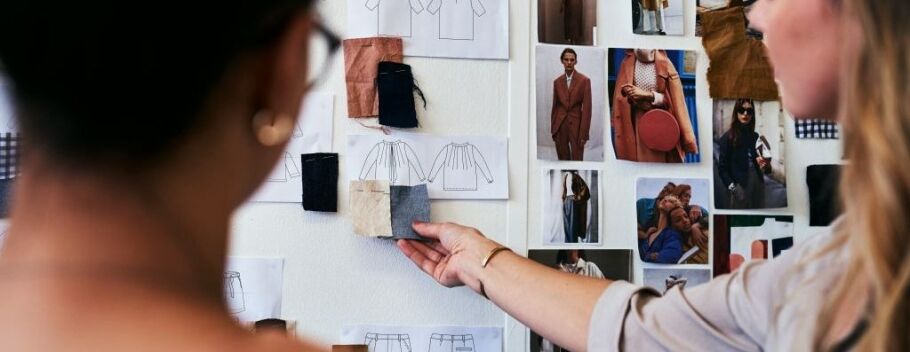 Students collaborate on a fashion design project, exploring creativity and innovation.
