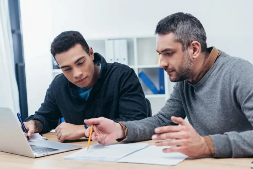 College counseling advisor provides personalized academic guidance to a student