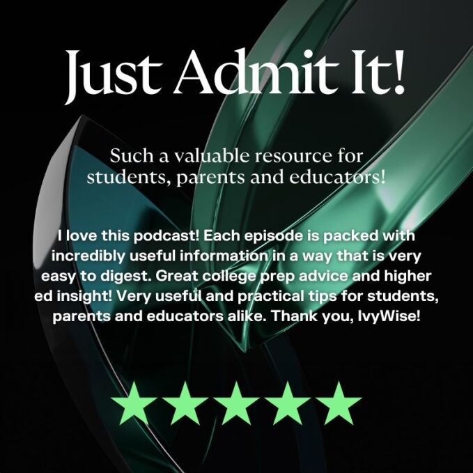 IvyWise podcast review with five stars for college prep advice.