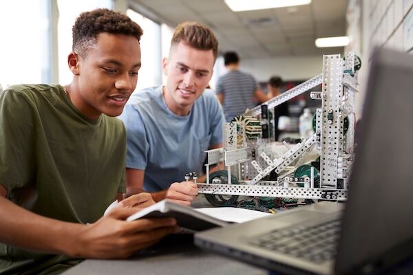 College Students with Engineering Project