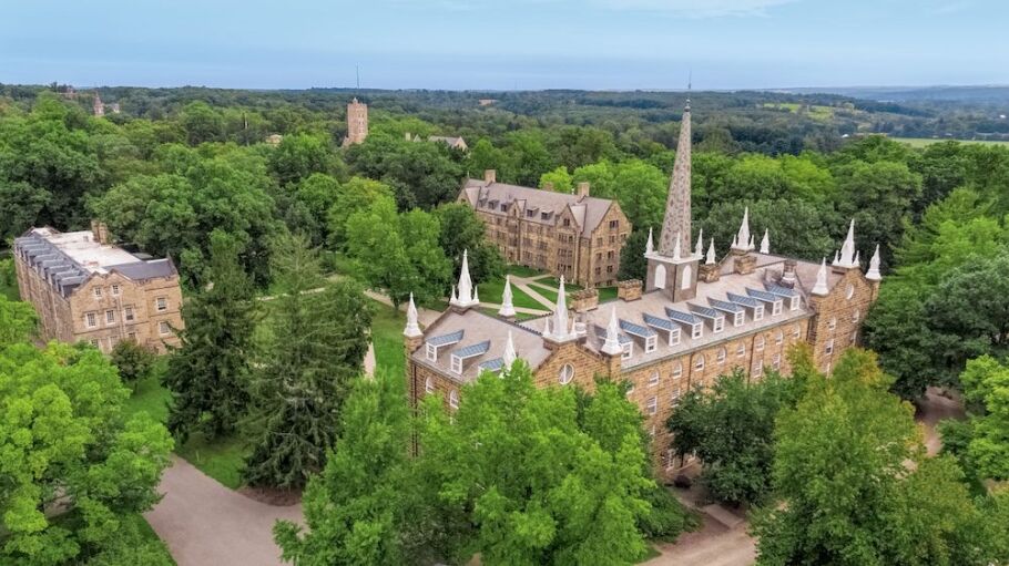 Aerial view of Kenyon College campus