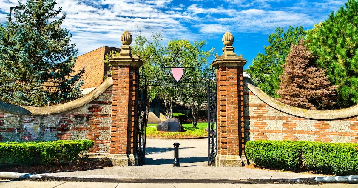Entrance Gate to Harvard University in Boston - Massachusetts, United States