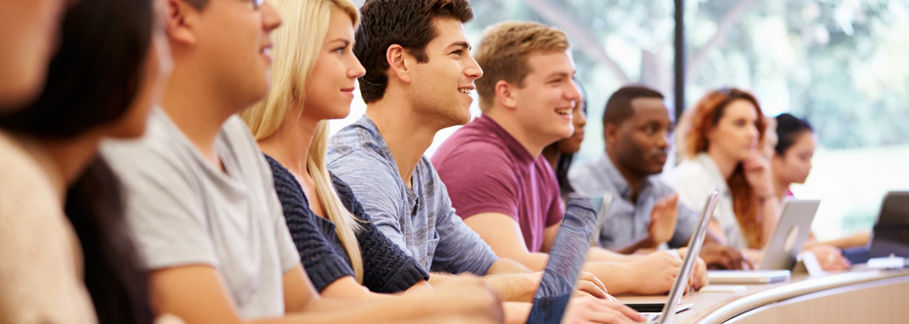 Grad school students in a lecture