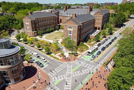 Aerial shot of University of Georgia UGA campus