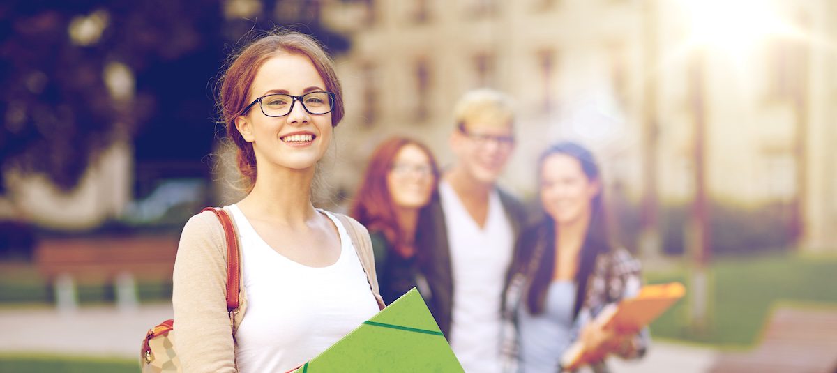 students on a college campus