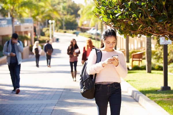 students walking on university campus