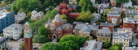 Brown University campus on College Hill, Providence, Rhode Island, United States.